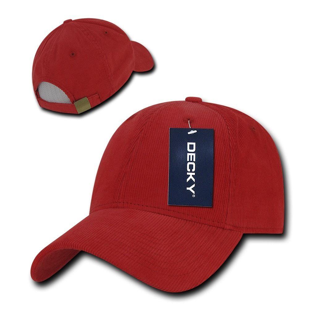 Decky Corduroy Low Crown Pre Curved Bill 6 Panel Dad Caps Hats-Black-