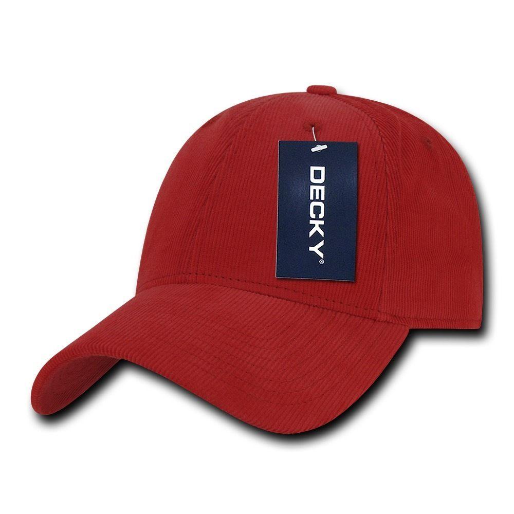 Decky Corduroy Low Crown Pre Curved Bill 6 Panel Dad Caps Hats-Black-