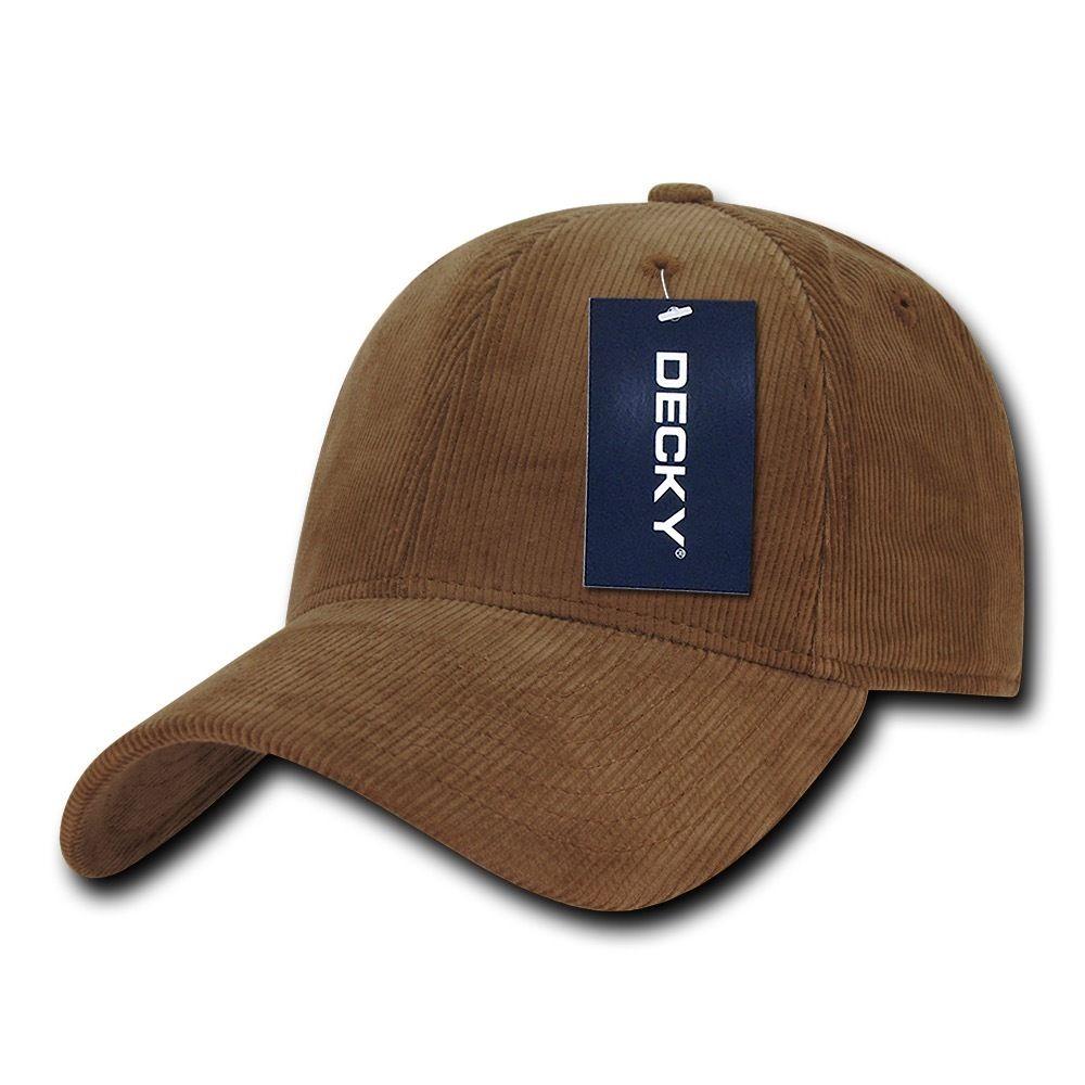 Decky Corduroy Low Crown Pre Curved Bill 6 Panel Dad Caps Hats-Black-
