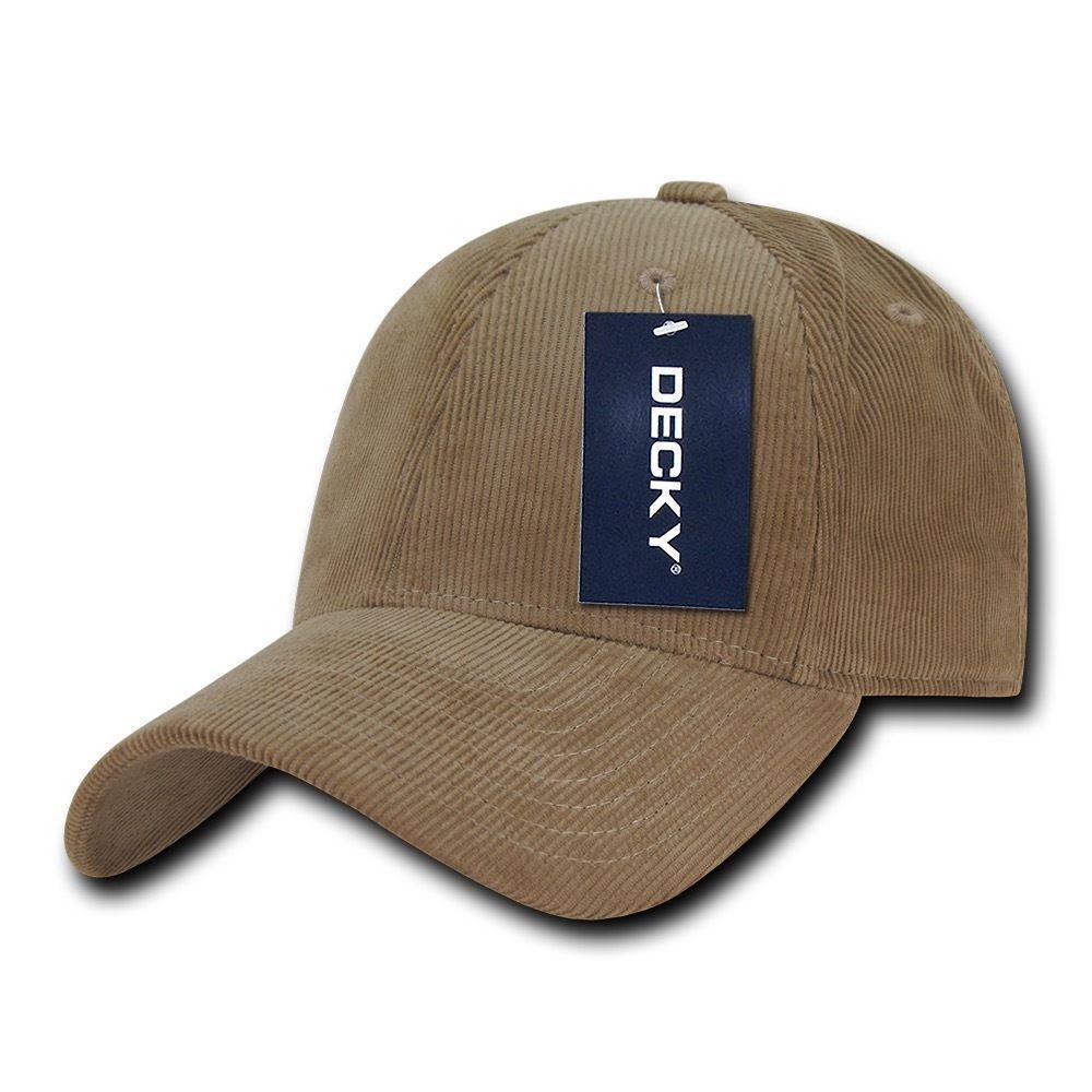 Decky Corduroy Low Crown Pre Curved Bill 6 Panel Dad Caps Hats-Black-