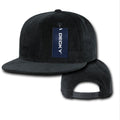 Decky Corduroy Snapback Retro 6 Panel Constructed Baseball Hats Caps-Black-