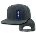 Decky Corduroy Snapback Retro 6 Panel Constructed Baseball Hats Caps-Charcoal-