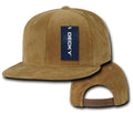 Decky Corduroy Snapback Retro 6 Panel Constructed Baseball Hats Caps-Coyote-