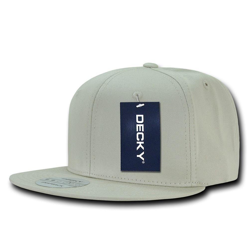 Decky Cotton Retro Flat Bill 6 Panel Snapback Baseball Caps Hats-Black-