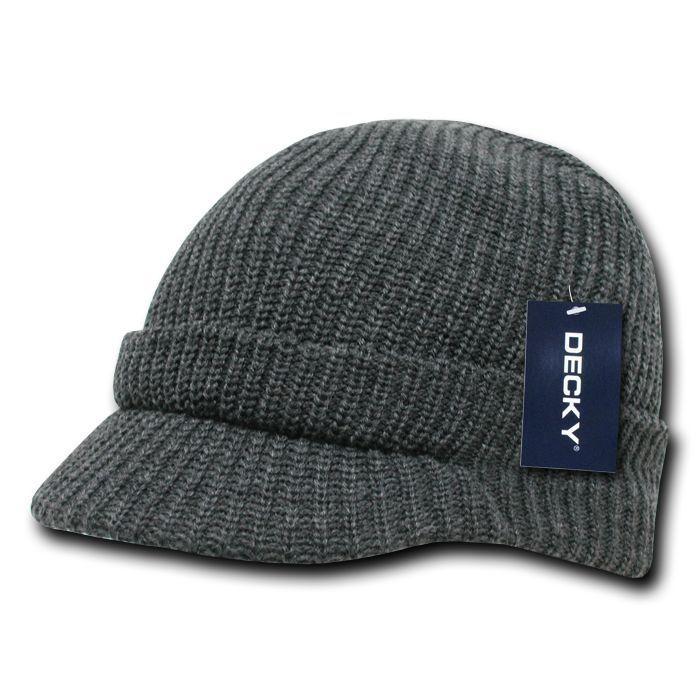 Decky Crocheted Beanies Gi Caps Hats Visor Ski Thick Warm Winter Unisex-Black-