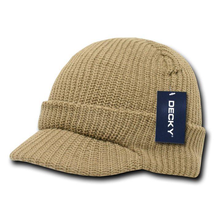 Decky Crocheted Beanies Gi Caps Hats Visor Ski Thick Warm Winter Unisex-Black-