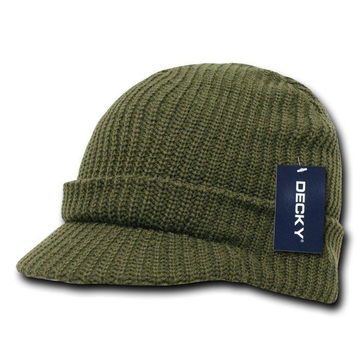 Decky Crocheted Beanies Gi Caps Hats Visor Ski Thick Warm Winter Unisex-Black-