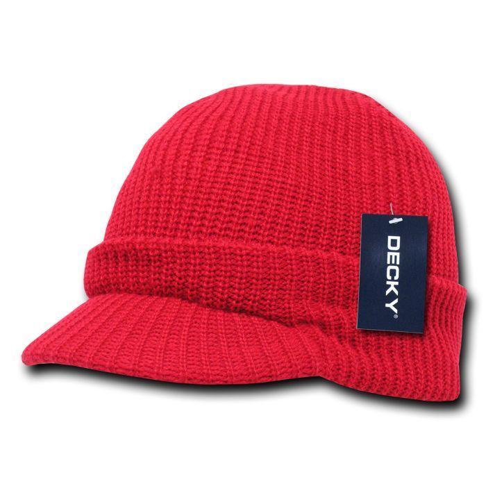 Decky Crocheted Beanies Gi Caps Hats Visor Ski Thick Warm Winter Unisex-Black-