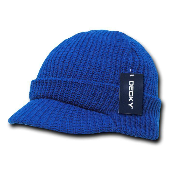 Decky Crocheted Beanies Gi Caps Hats Visor Ski Thick Warm Winter Unisex-Black-