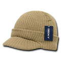 Decky Crocheted Beanies Gi Caps Hats Visor Ski Thick Warm Winter Unisex-Khakhi-