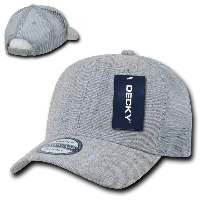 Decky Curved Bill Baseball 6 Panel Trucker Constructed Caps Hats Unisex-Black-