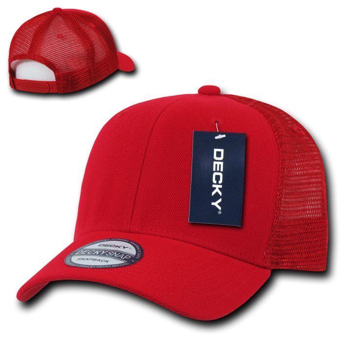 Decky Curved Bill Baseball 6 Panel Trucker Constructed Caps Hats Unisex-Black-