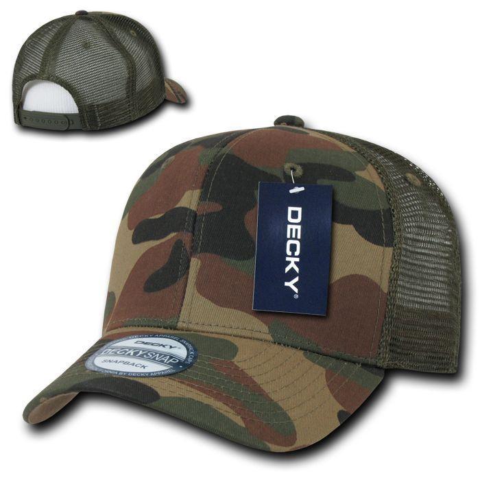 Decky Curved Bill Baseball 6 Panel Trucker Constructed Caps Hats Unisex-Black-