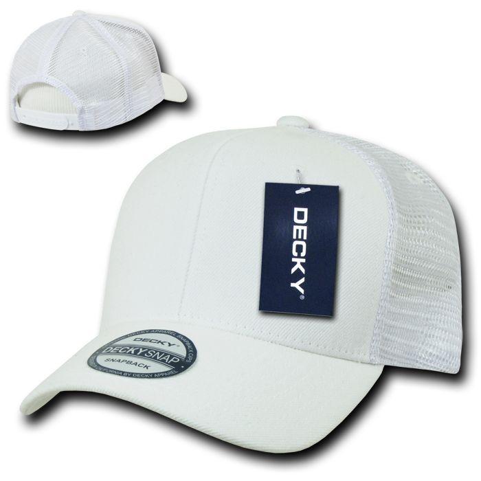 Decky Curved Bill Baseball 6 Panel Trucker Constructed Caps Hats Unisex-Black-