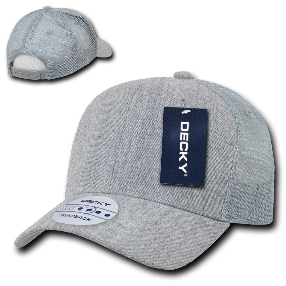 Decky Curved Bill Baseball 6 Panel Trucker Constructed Caps Hats Unisex-Black-