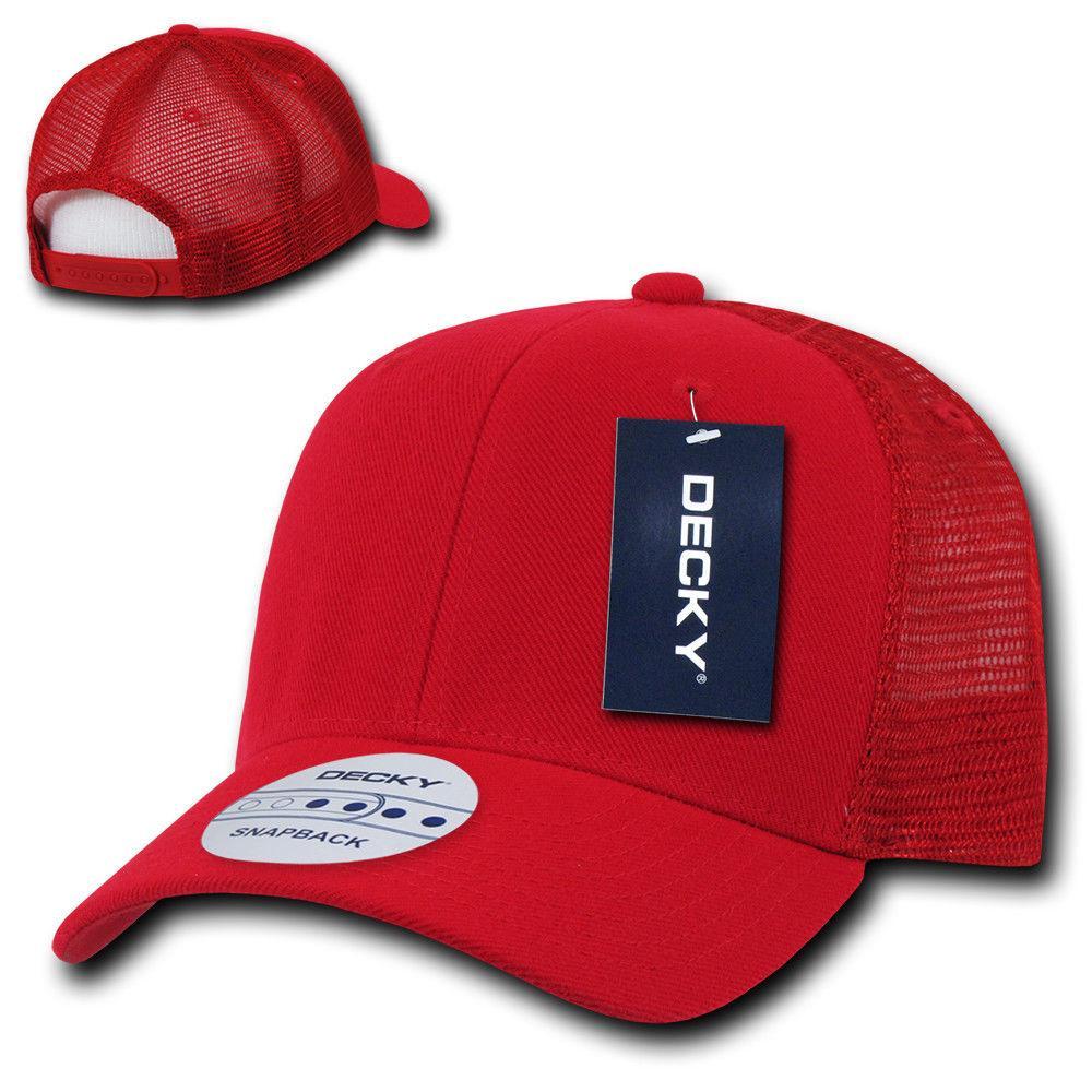 Decky Curved Bill Baseball 6 Panel Trucker Constructed Caps Hats Unisex-Black-