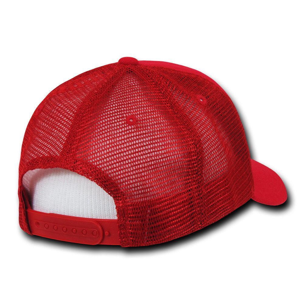 Decky Curved Bill Baseball 6 Panel Trucker Constructed Caps Hats Unisex-Black-