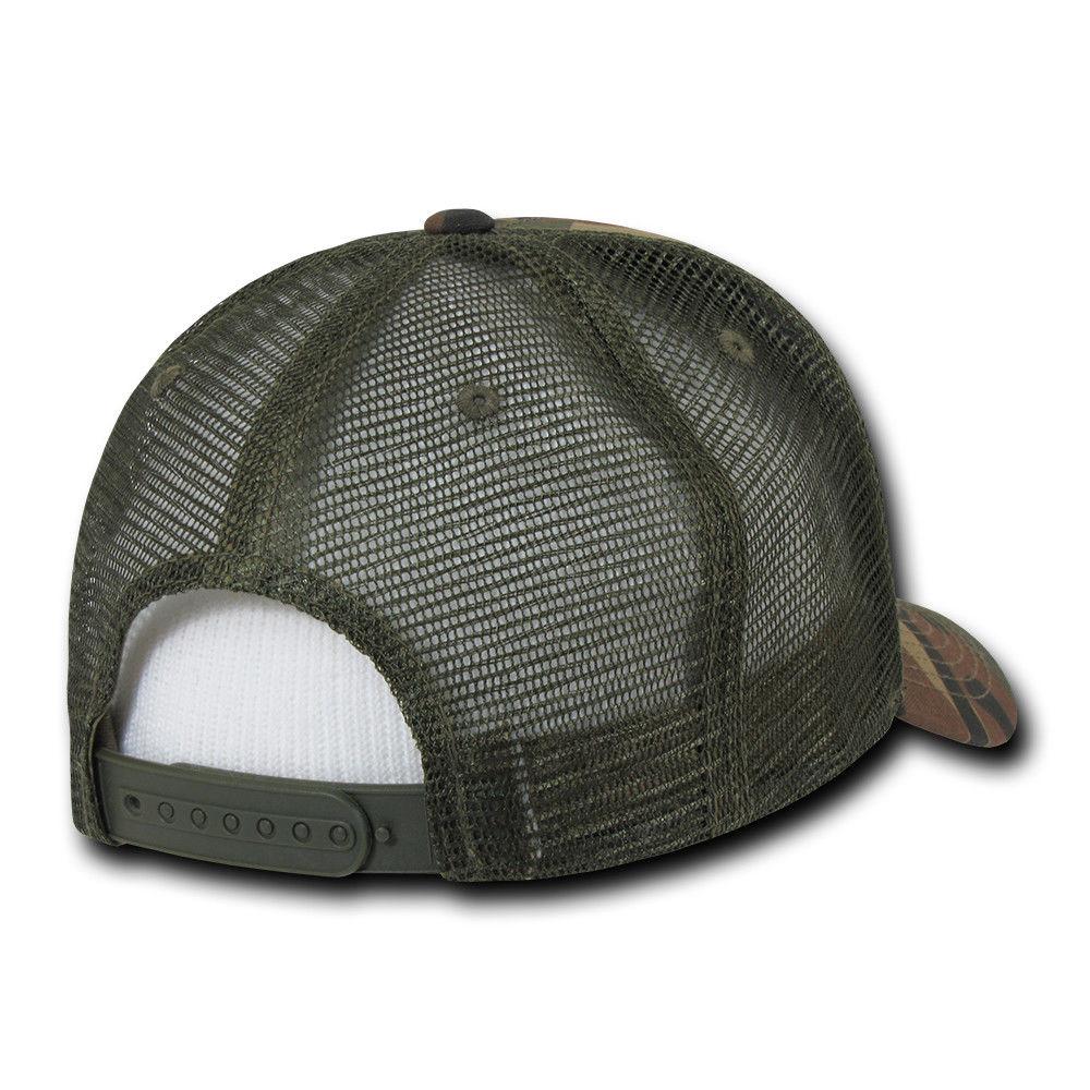Decky Curved Bill Baseball 6 Panel Trucker Constructed Caps Hats Unisex-Black-