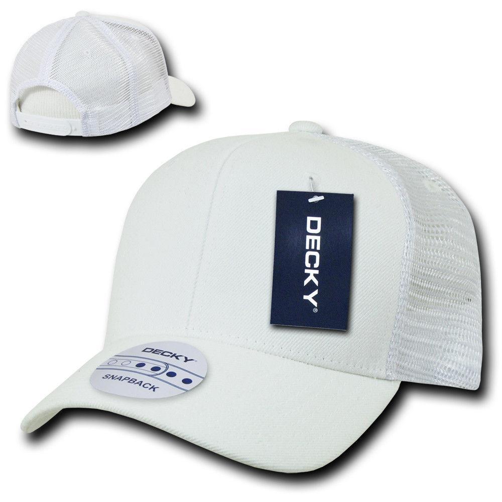Decky Curved Bill Baseball 6 Panel Trucker Constructed Caps Hats Unisex-Black-