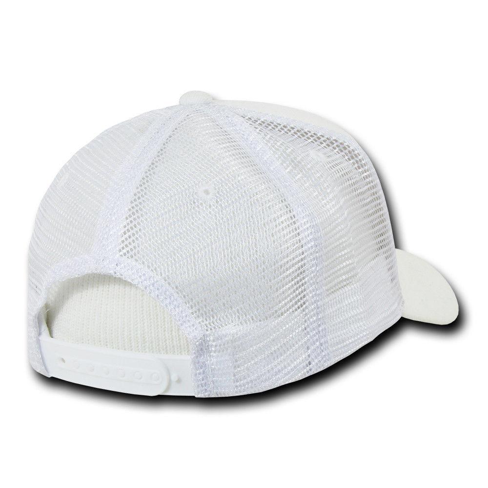 Decky Curved Bill Baseball 6 Panel Trucker Constructed Caps Hats Unisex-Black-