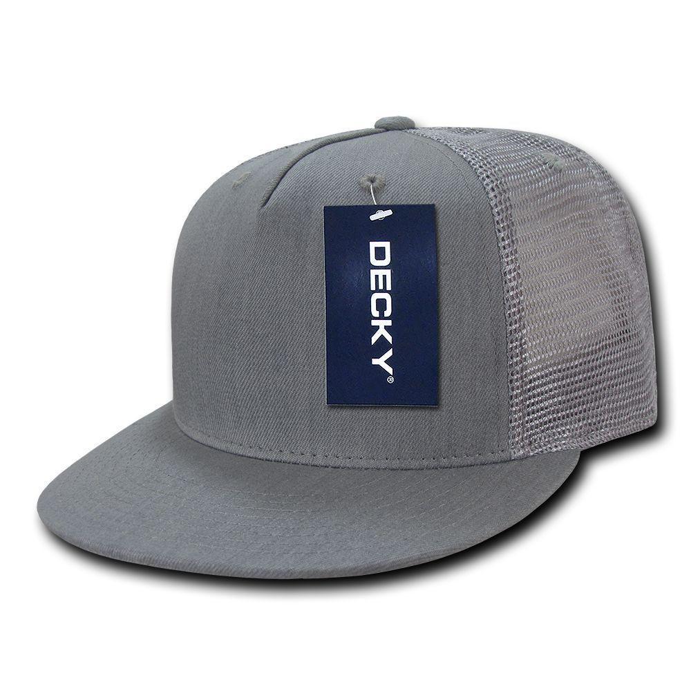 Decky Denim Material Retro Flat Bill Trucker 5 Panel Baseball Caps Hats Unisex-BLACK-