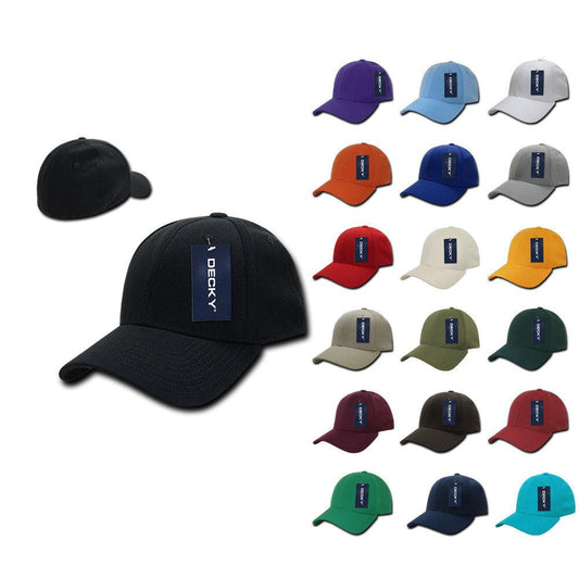 Decky Fitall Flex Fitted Baseball Dad Caps Hats Unisex-Brown-Small/Medium-