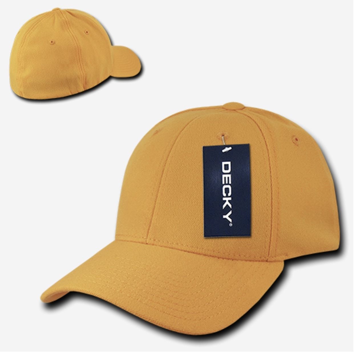 Decky Fitall Flex Fitted Baseball Dad Caps Hats Unisex-Brown-Small/Medium-