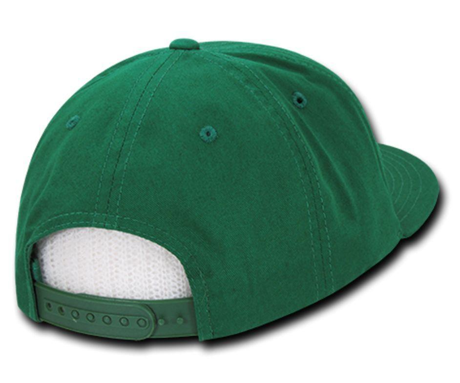 Decky Flat Bill Cotton 5 Panel Constructed High Crown Baseball Hats Caps-Woodland-
