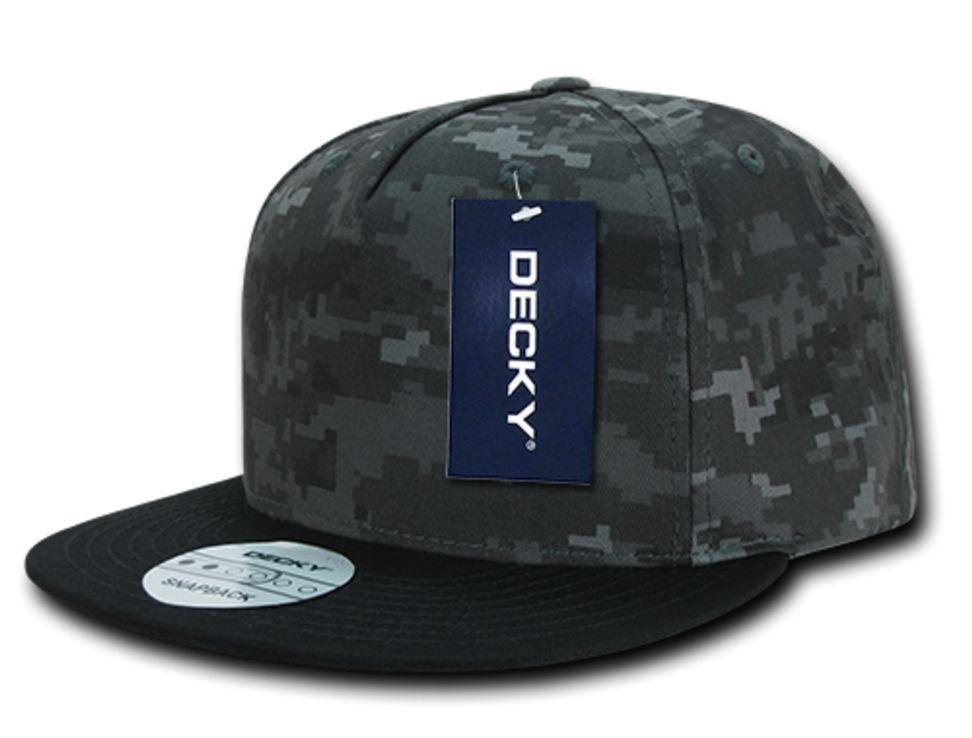 Decky Flat Bill Cotton 5 Panel Constructed High Crown Baseball Hats Caps-Woodland-