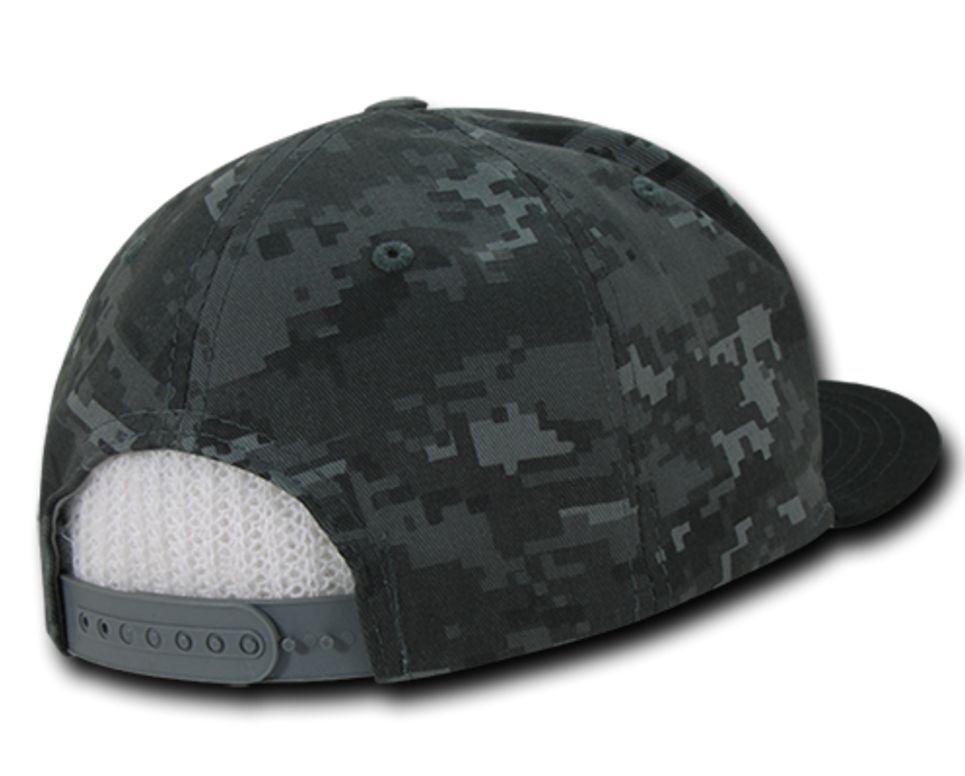 Decky Flat Bill Cotton 5 Panel Constructed High Crown Baseball Hats Caps-Woodland-