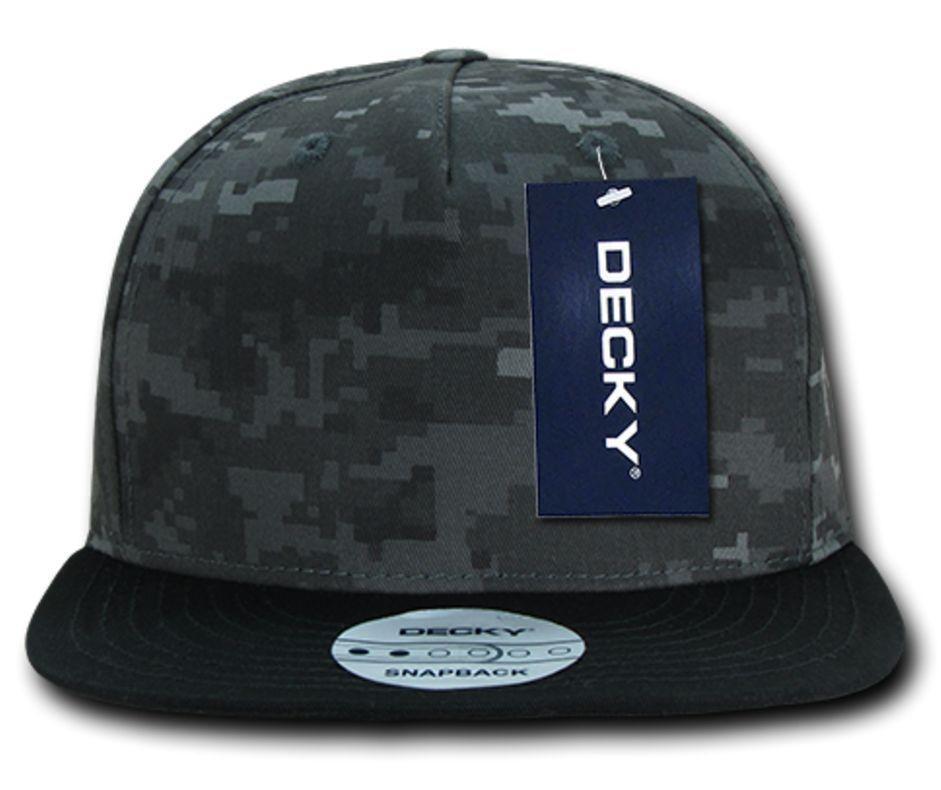 Decky Flat Bill Cotton 5 Panel Constructed High Crown Baseball Hats Caps-Woodland-