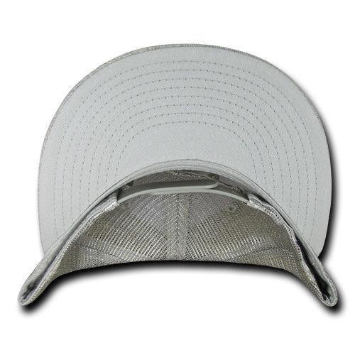 Decky Flat Bill Baseball Mesh Trucker 5 Panels Solid Camouflage Caps Hats-Black-