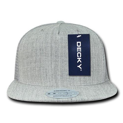 Decky Flat Bill Baseball Mesh Trucker 5 Panels Solid Camouflage Caps Hats-Black-