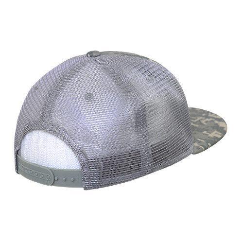 Decky Flat Bill Camouflage Cotton Foam Mesh Trucker Hats Caps Snapback Unisex-ACU/ACU/Grey-