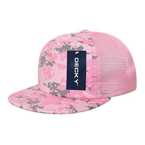 Decky Flat Bill Camouflage Cotton Foam Mesh Trucker Hats Caps Snapback Unisex-ACU/ACU/Grey-