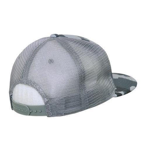 Decky Flat Bill Camouflage Cotton Foam Mesh Trucker Hats Caps Snapback Unisex-ACU/ACU/Grey-
