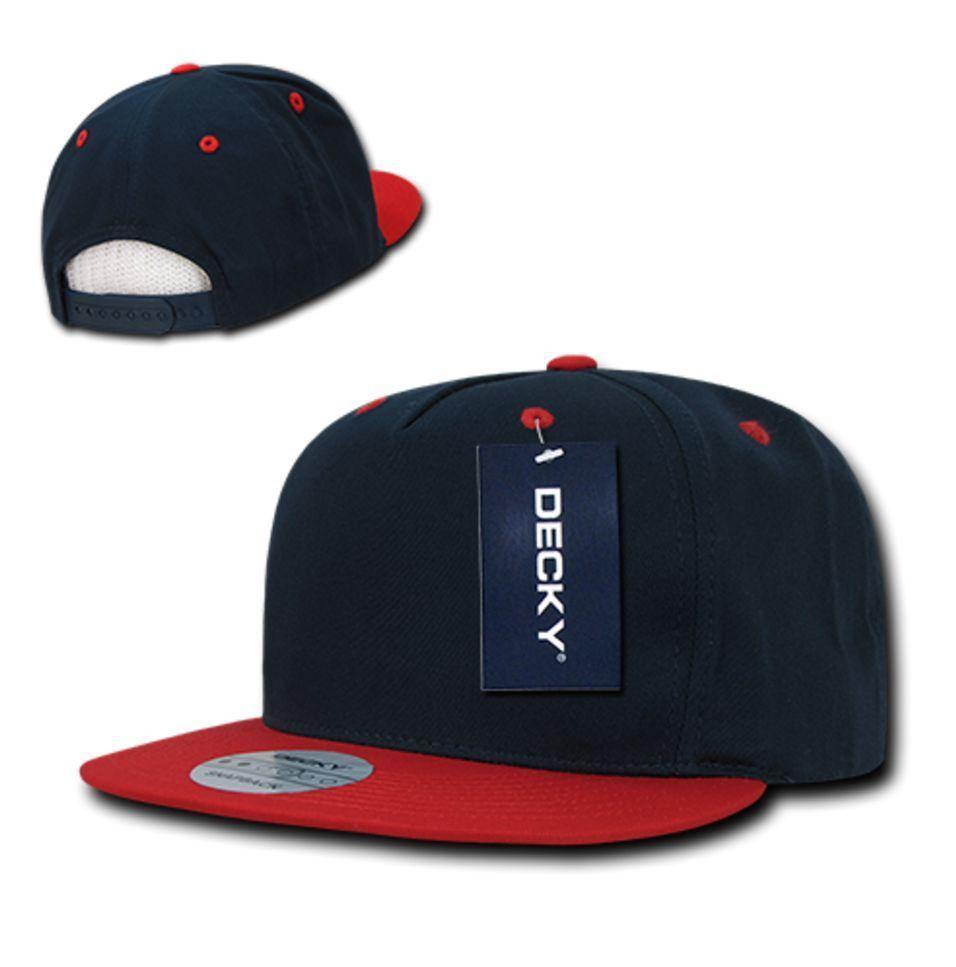 Decky Flat Bill Snapback Cotton Two Tone Baseball Green Under Visor Hats Caps-Black-