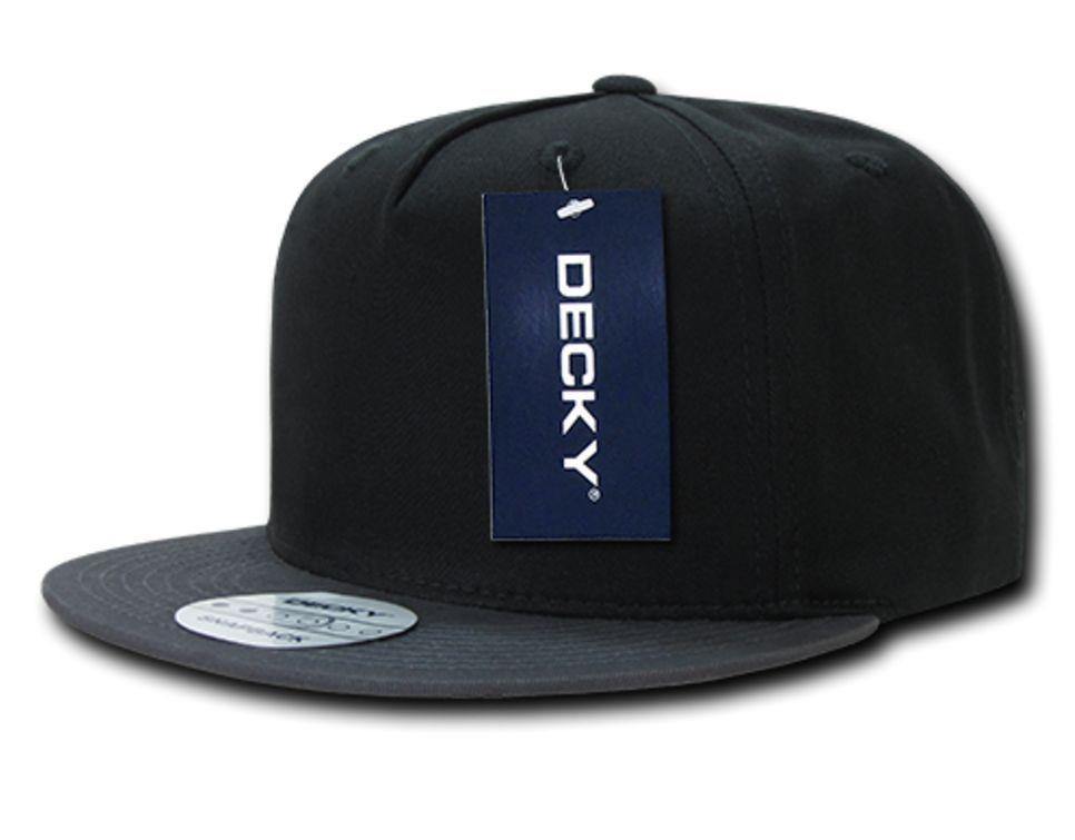 Decky Flat Bill Snapback Cotton Two Tone Baseball Green Under Visor Hats Caps-Black-