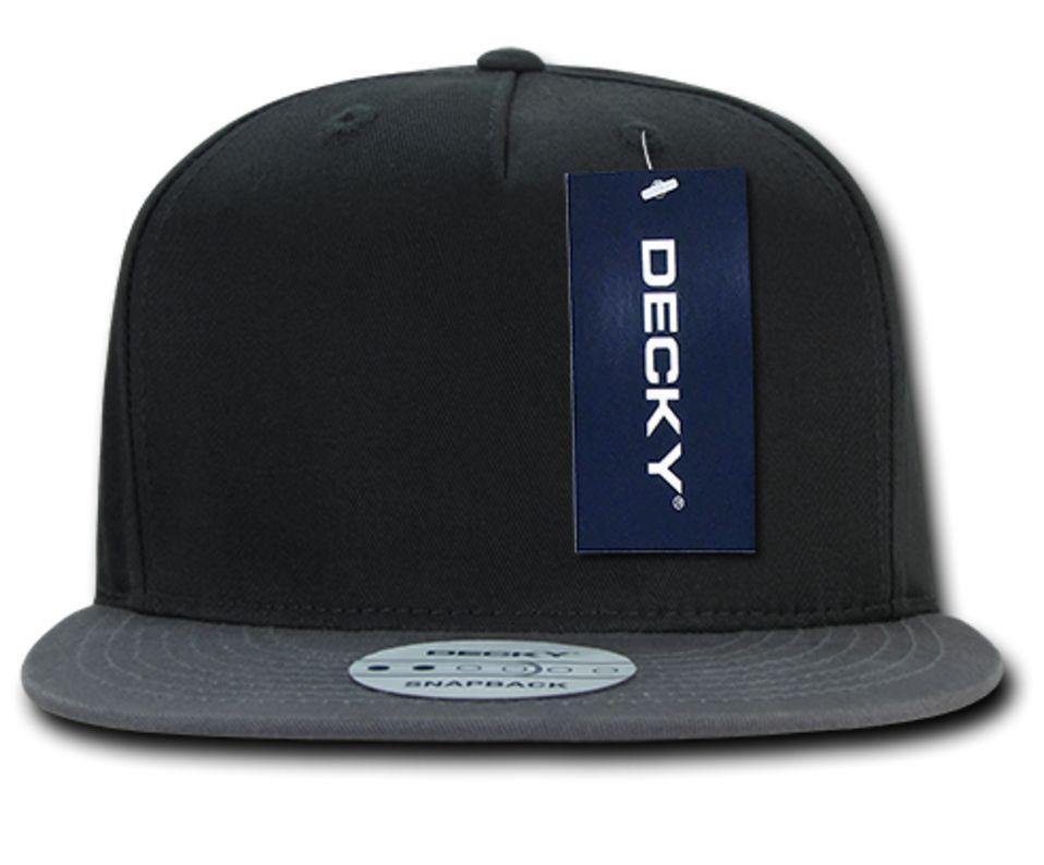 Decky Flat Bill Snapback Cotton Two Tone Baseball Green Under Visor Hats Caps-Black-