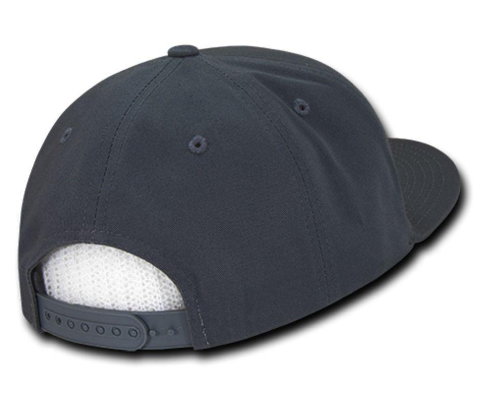 Decky Flat Bill Snapback Cotton Two Tone Baseball Green Under Visor Hats Caps-Black-
