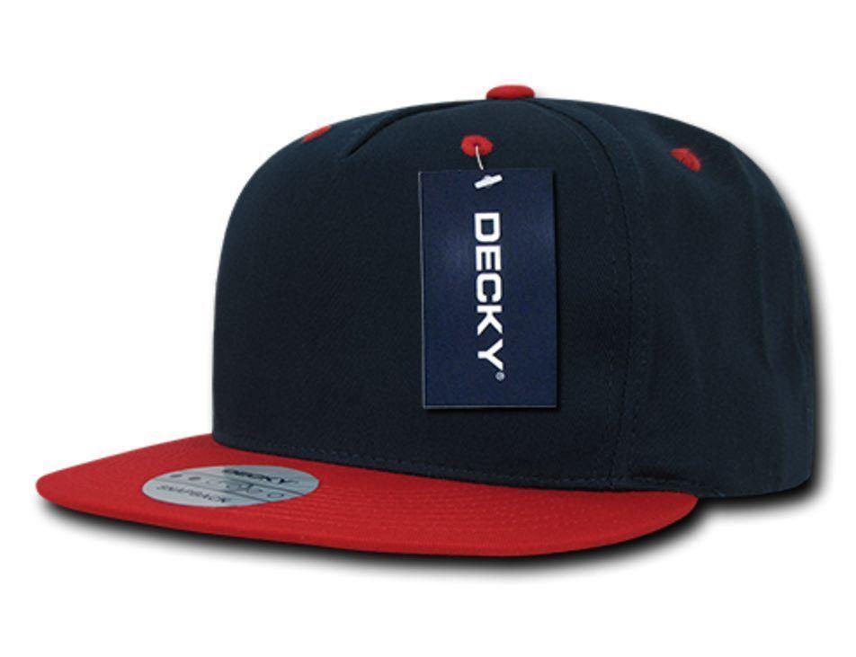 Decky Flat Bill Snapback Cotton Two Tone Baseball Green Under Visor Hats Caps-Black-