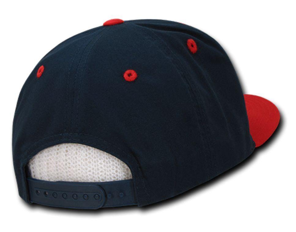 Decky Flat Bill Snapback Cotton Two Tone Baseball Green Under Visor Hats Caps-Black-