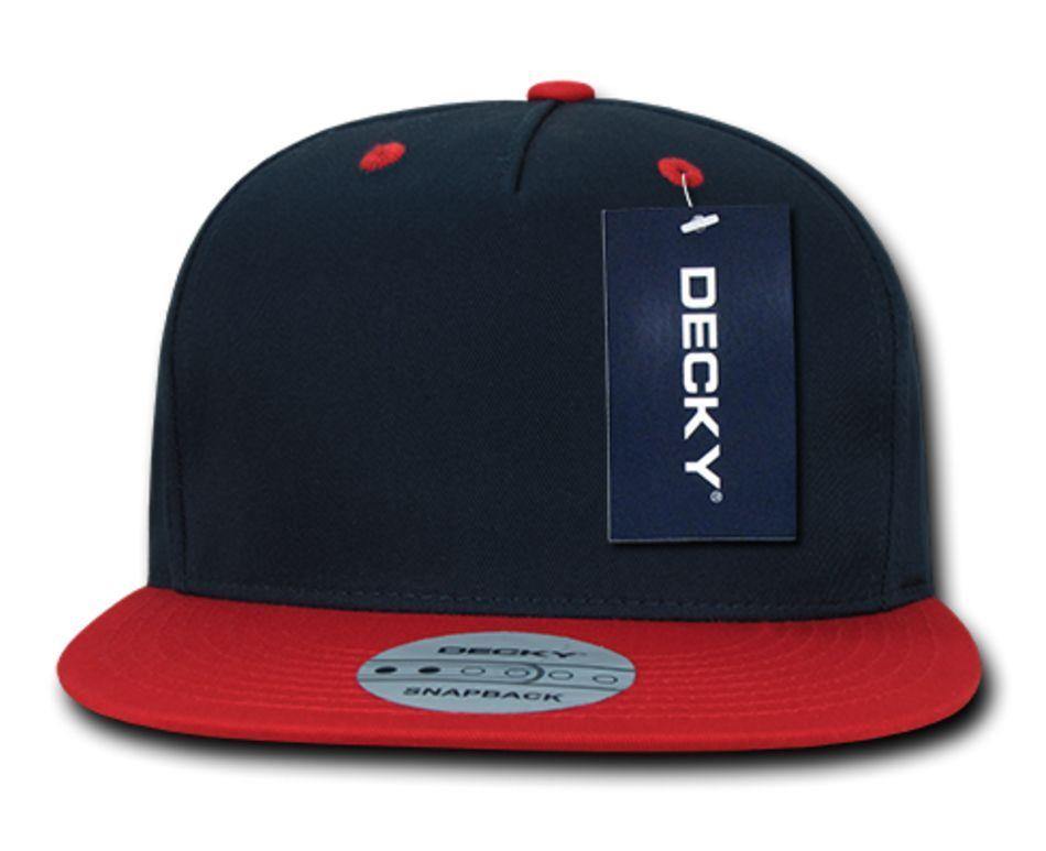 Decky Flat Bill Snapback Cotton Two Tone Baseball Green Under Visor Hats Caps-Black-