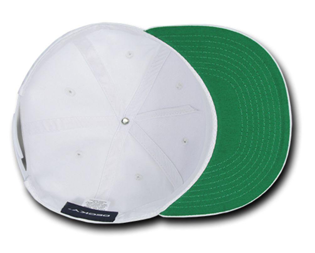 Decky Flat Bill Snapback Cotton Two Tone Baseball Green Under Visor Hats Caps-Black-