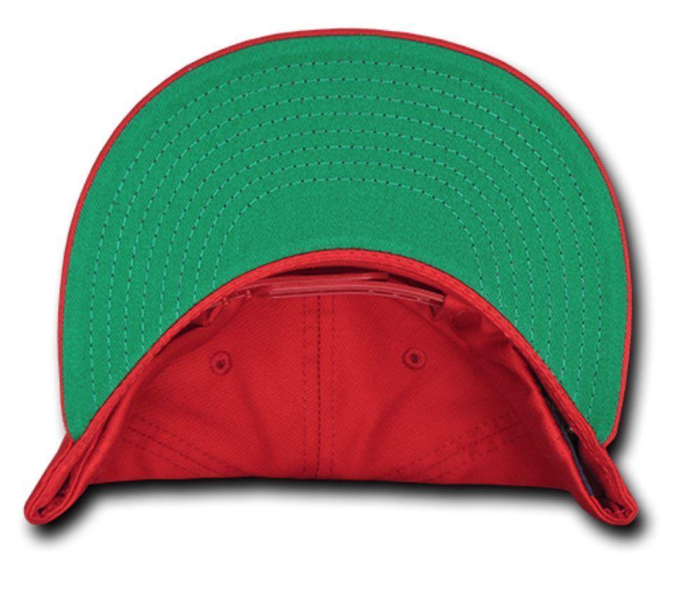 Decky Flat Bill Snapback Cotton Two Tone Baseball Green Under Visor Hats Caps-Black-