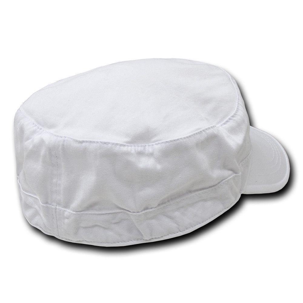 Decky Flex Cadet Flat Top Cotton Military Army Blank Caps Hats-Black-