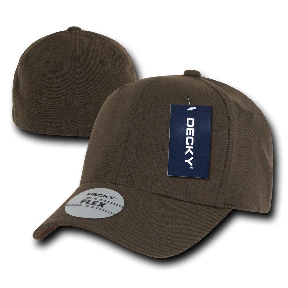 Decky Flex Elastic Fitted 6 Panels One Size High Crown Baseball Hats Caps Unisex-LIGHT BLACK-