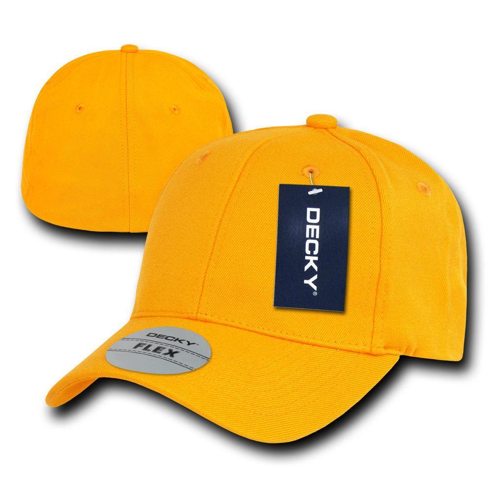 Decky Flex Elastic Fitted 6 Panels One Size High Crown Baseball Hats Caps Unisex-LIGHT BLACK-