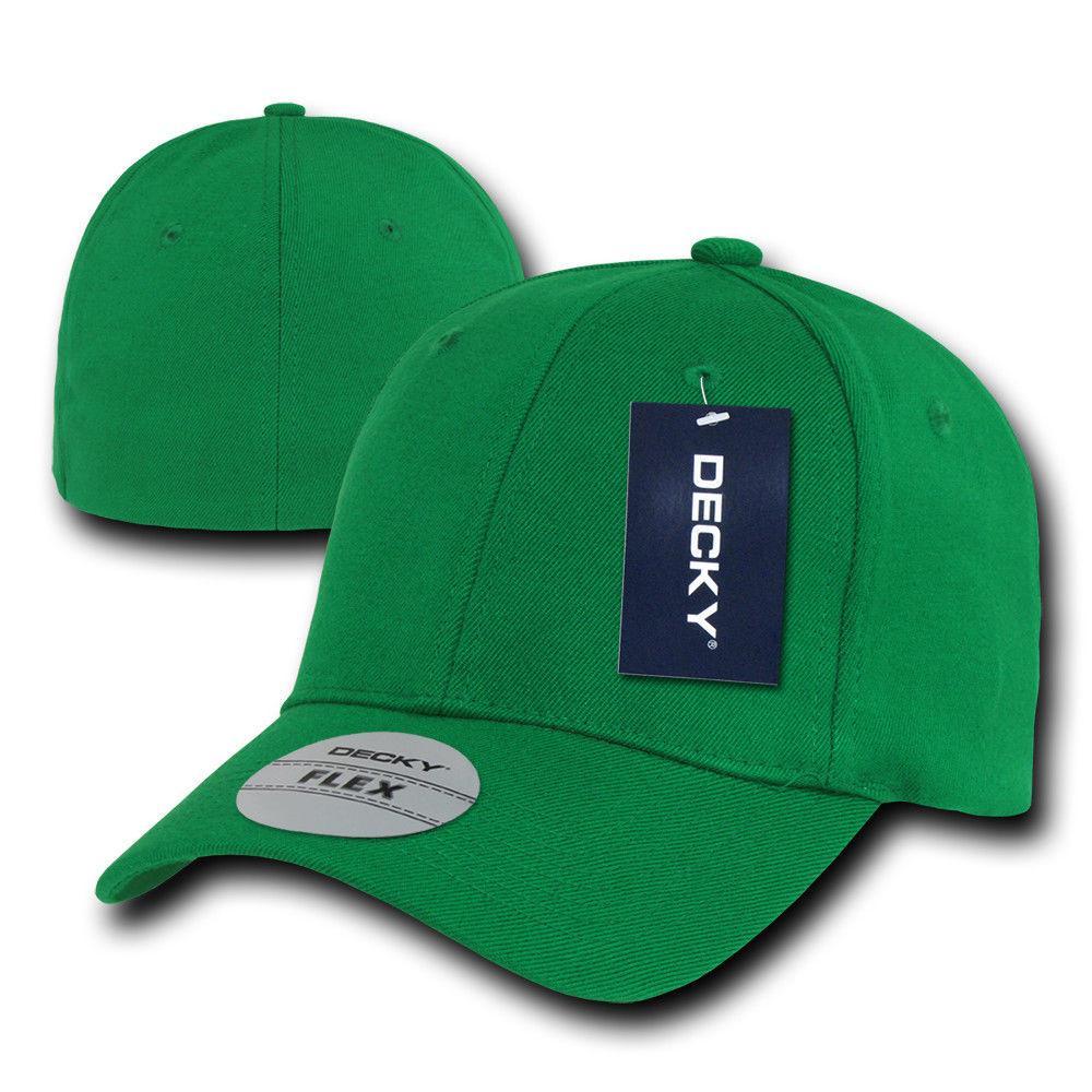 Decky Flex Elastic Fitted 6 Panels One Size High Crown Baseball Hats Caps Unisex-LIGHT BLACK-