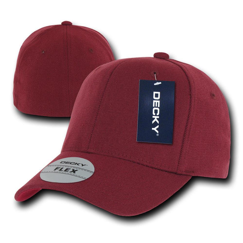Decky Flex Elastic Fitted 6 Panels One Size High Crown Baseball Hats Caps Unisex-LIGHT BLACK-